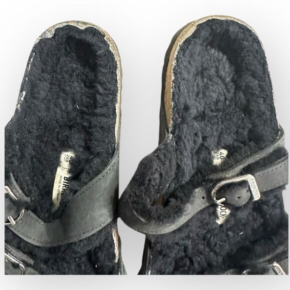 Birkenstock Shearling Fur Black Suede Women’s Regular Fit Mayari Womens 9 - Picture 7 of 12